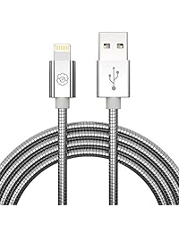 [Certificado Apple MFi] Cable USB Lightning, sincronizador de iPhone cable de carga 3.3 pies. Cable Lightning trenzado de metal para iPhone XS XR 8 7 7Plus 6 6Plus 6S 5 , iPad Pro Air Mini