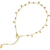 ArixGlvm Beaded Anklet,18K Gold Plated Ankle Bracelets for Women, Adjustable Handmade Ankle Chain Jewelry for Summer