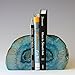 JIC Gem Teal Agate Bookends Heavy Duty Book Ends for Shelves Geode Book Ends with Rubber Bumpers for Office Décor and Home Decoration(1 Pair, 2-3 LBS)