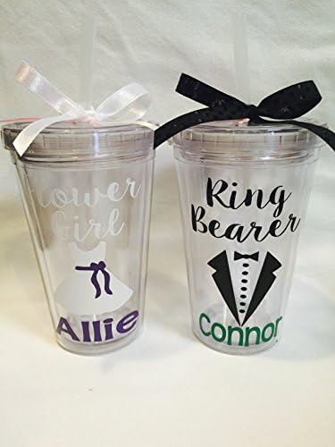 Flower Girl or Ring Bearer Tumblers, Flower Girl gifts, Ring Bearer gift, bridal party gift, wedding gift (one tumbler)