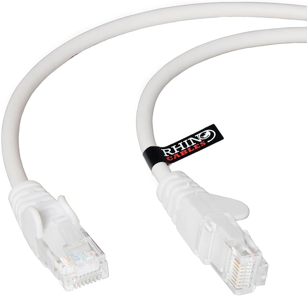 rhinocables CAT5e High-Speed Ethernet Cable 5m White Pack of 10