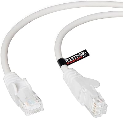 rhinocables CAT5e High-Speed Ethernet Cable 5m White Pack of 10