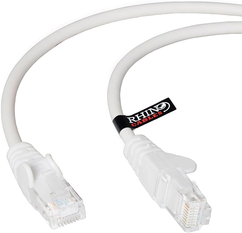 rhinocables CAT5e High-Speed Ethernet Cable 5m White Pack of 10