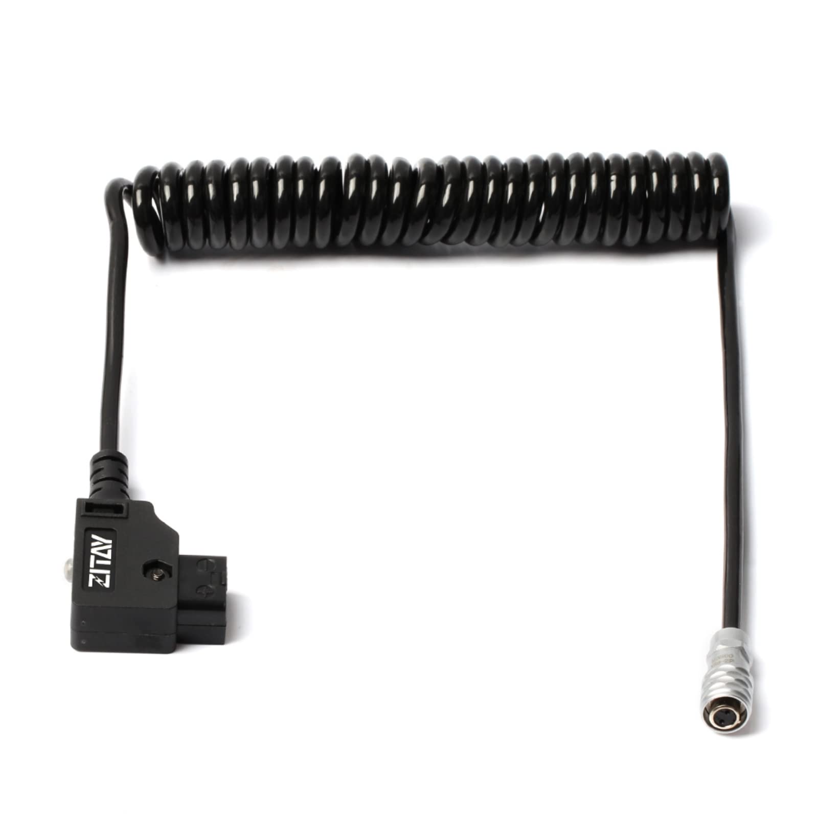 ZITAY D-Tap to BMPCC 4K 6K Power Cable for Blackmagic Pocket Cinema Camera 4K 6K Pro V Mount Battery Coiled Cord - Male D Tap to Weipu 2 Pin Female