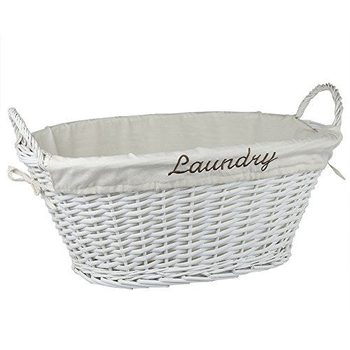 Home Basics Wicker Laundry Basket (White) - //medicalbooks.filipinodoctors.org