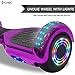 cho Electric Hoverboard Smart Self Balancing Scooter Hover Board Built-in Speaker LED Wheels Side Lights for Kids- Safety Certified (_Chrome Purple)