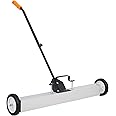 Tandagy 36" Rolling Magnetic Sweeper with Wheels Quick Release Magnetic Sweeper Heavy Duty Magnetic Pickup Sweeper w/30LBS Capacity Adjustable Magnetic Handle Sweeper for Nails Screws Collection
