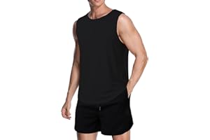 meioro Men's Mesh Tank Top Shirt Quick Drying Sleeveless Shirts Fitted Muscle Tank Tops Sport Round Neck T-Shirt