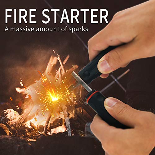 Pocket Knife & Fire Starter Set, 5 in 1 Stainless Steel Camping Folding