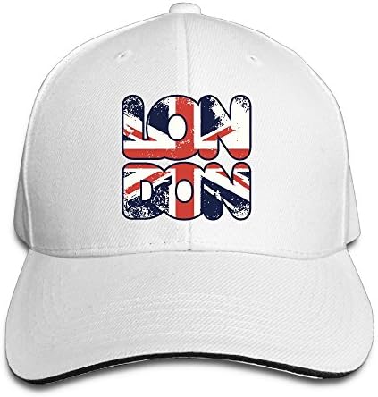 Raining Sunlight Fashion UK Flag London Text Graphic Design Casual Adjustable Sandwich Peaked Baseball Caps / Snapback Hats / Peaked Cap