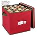 StorageMaid Christmas Ornament Storage Box - Ornament Box Organizer Fits Up To 64 Balls - Christmas Decoration Storage Containers with Exclusive Velcro Cover & Finger Slot 12X12X12