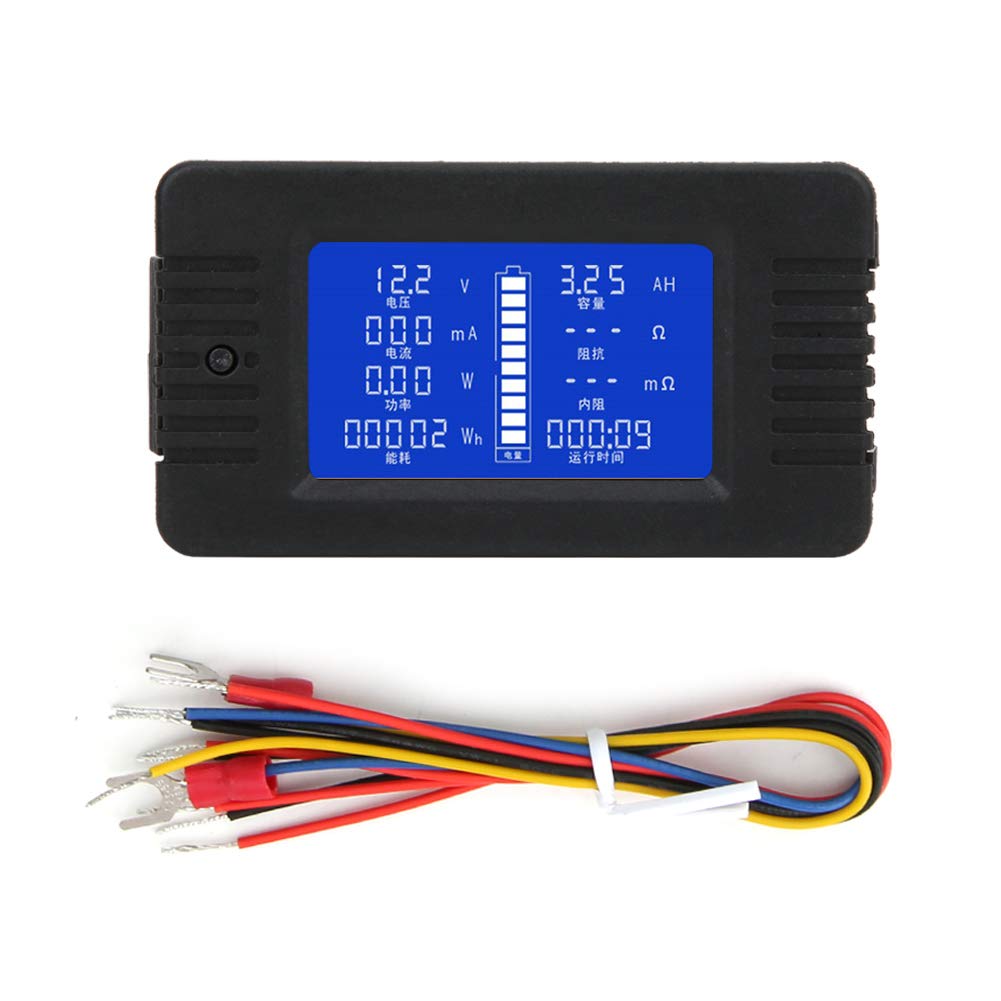 Fafeicy Pzem-015 Multifunctional Battery Meter, 2W Battery Tester, Voltage, Current, Power, Impedance, Capacity, 0-200V, 0-300A, 0-60000W, -20°C to +60°C