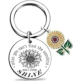 Zguhsadl Sunflower Keychains Inspirational Gifts for Women-Motivational Keyring Friendship Keychain Gift, Yellow Sunflower Key Chain with Cute Floral Charm for Him Her Friend Halloween Christmas gift
