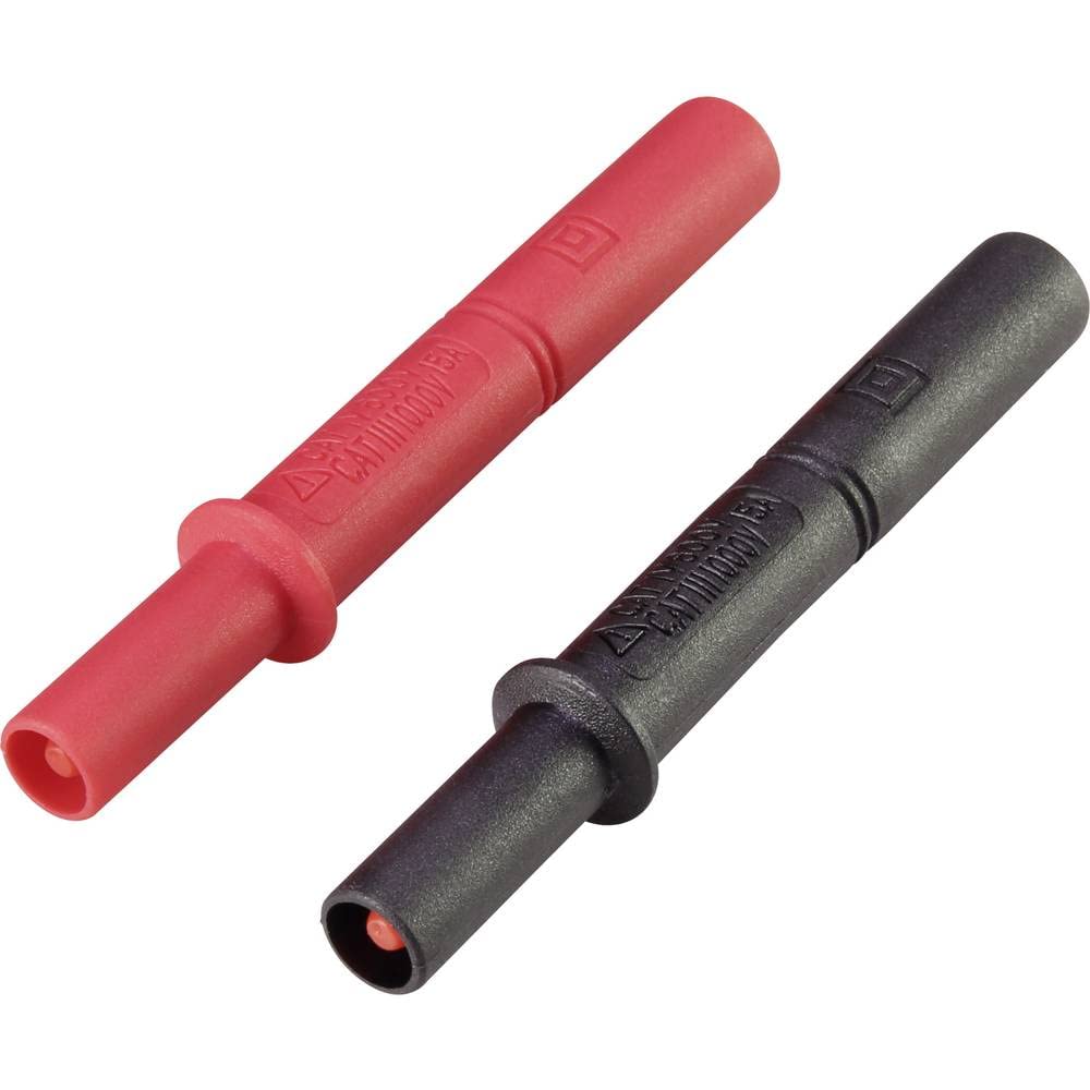 VOLTCRAFT MSL-505 Measuring Tip Extension [4 mm Male to 4 mm Socket] Black, Red, Pack of 1