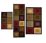 3-piece Square/Rectangle Nylon Machine-Made Non Skid Backing Area Rug Set