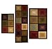 3-piece Square/Rectangle Nylon Machine-Made Non Skid Backing Area Rug Set