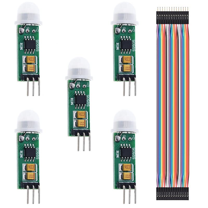Youmile 5PCS Human Motion Sensor HC-SR505 Mini Infrared PIR Detector Module For Arduino Body Sensor Switch With Dupont Cable
