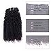Vanalia Kinky Coily Human Hair Clip in Hair Extensions, 4A 4B Clip Ins for Black Women 9A Brazilian Remy Human Hair, Double Lace Wefts Natural Black, 120 Gram,16 Inch