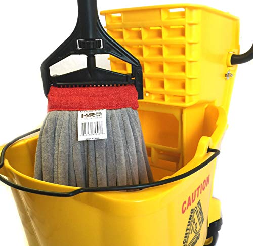 Hero Mop Head Replacement, Commercial Mop, Microfiber Mop Head with Nylon Scrubbing Pad - Red
