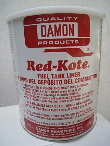 Damon Industries Fuel Tank Liner Coat Sealer Gas Alcohol Diesel (1) Gallon Motorcycle Redkote