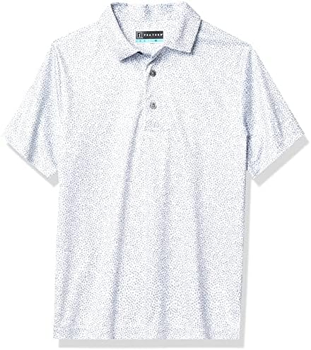 PGA TOUR Boys’ Allover Textured Print Short Sleeve Golf Polo Shirt