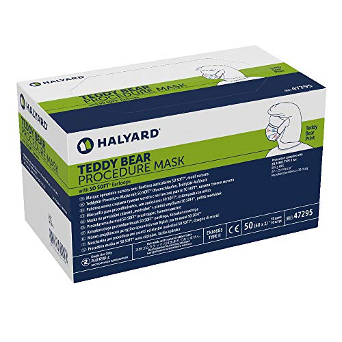 Halyard Health 47295 Health Care Teddy Bear Procedure Face Mask with Earloops (Case of 500)