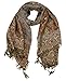 Peach Couture Elegant Double Layer Reversible Paisley Pashmina Shawl Wrap Scarf Wheat