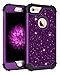 Pandawell Compatible iPhone 6s Case, iPhone 6 Case, Glitter Sparkle Bling Heavy Duty Hybrid Sturdy High Impact Shockproof Protective Cover Case for Apple iPhone 6s/6, Shiny Purple/Black