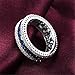 JunXin jewelry 28 sapphire +50 White Cz 7.3MM White Gold Wedding Ring
