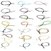 Housweety Organza Ribbon Waxen Cord Lobster Clasp Necklaces Mixed Color 43.2cm 17