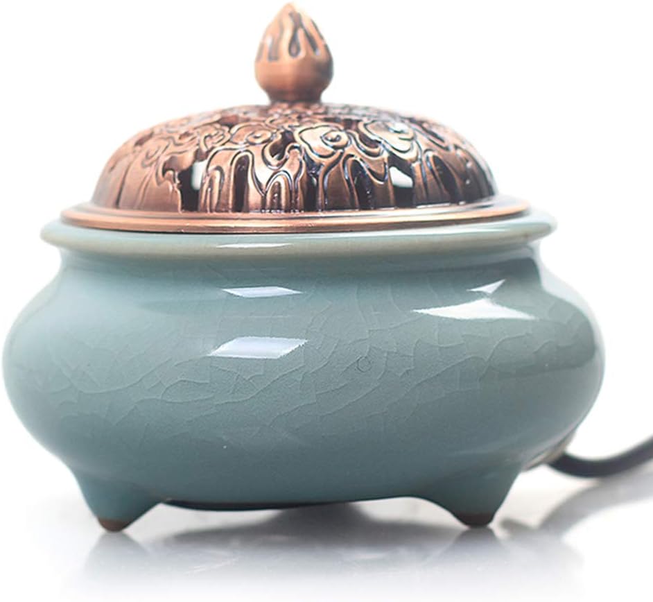 Incense Burner - Timing Temperature Control Electronic Ceramic Aromatherapy Furnace - Agarwood Furnace Essential Oil Electronic Aromatherapy Lamp