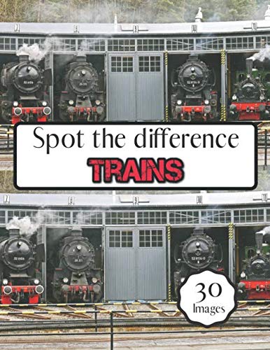 Spot the different Trains: Picture Games Puzzles For Adults Tested Your Observation Skills (Puzzles Observation books)