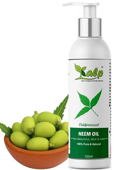 Kalp Neem oil -Pure Cold Pressed Unrefined,Natural & Undiluted For Skincare,Hair Care & Natural Bug Repellent (120ml)