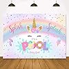 Lofaris Pool Party Backdrop Summer Unicorn Photography Background Rainbow Splish Splash Baby Shower Birthday Swimming…