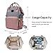 Diaper Bag Backpack, Multifunction Travel Back Pack, Nappy Bag, Waterproof Maternity Baby Bag with Bottle Warmer, Insulated Pockets, Stroller Straps and USB Charging Port, Unisex and Stylish Pink&Gray