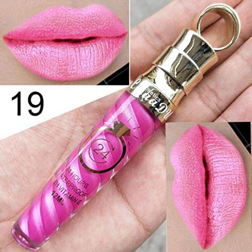 Poluck Matte+ Metallic Liquid Lipstick Waterproof Smooth Long Lasting 24 Hours Beauty Lip Gloss (S)