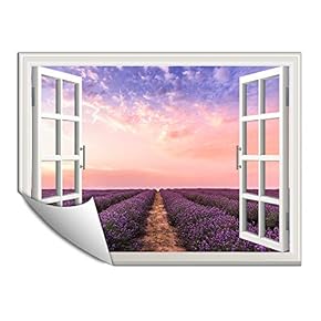 Wall Paper Small Wall Mural Beautiful Scenery Out of The Window Wall Art Removable Wall Decoration for Bedroom Living Room - 24x32 inches