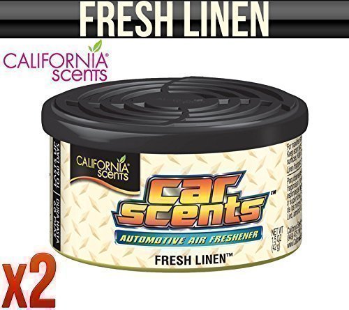 CALIFORNIA CAR SCENTS FRESH LINEN AIR FRESHENER HOME VAN OFFICE TAXI x 2