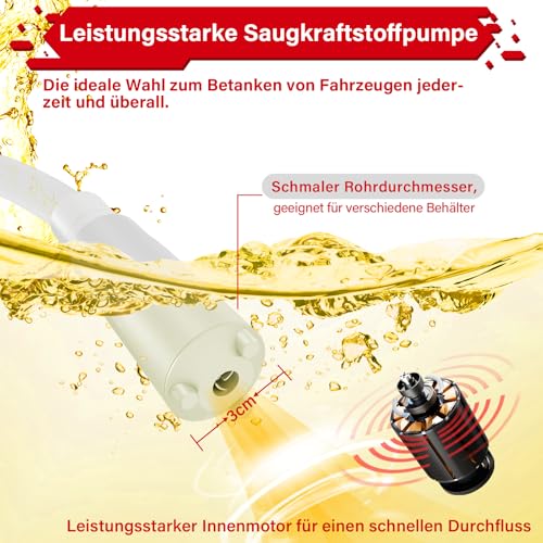 Fuel Transfer Pump with Auto Stop Sensor, Electric Petrol Pump with 4 Size Adapter, Multifunctional Diesel Pump Fuel Pump for Canister Petrol, Oil, Tractor, Generator, Lawn Mower - Red