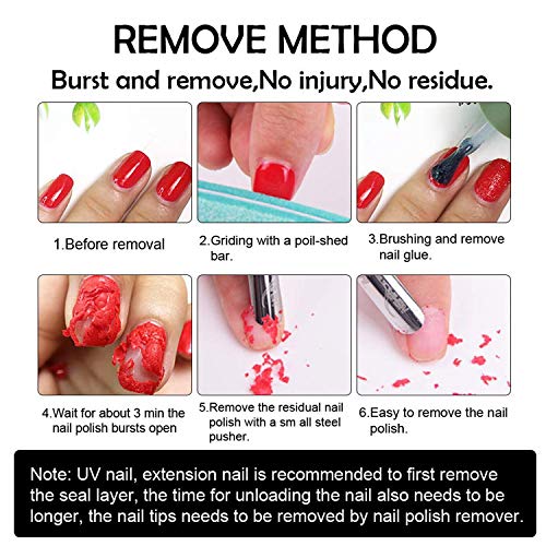 Reazeal 2pcs Magic Nail Polish Remover, Removes Soak-Off Gel Nail Polish, Easily & Quickly,Professional Non-Irritating Nail Polish Remover