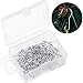 Zhehao 100 Pieces Ornament Hooks Mini Christmas Hooks Christmas Tree Ornament Hangers with Storage Box for DIY Crafts Christmas Party Decoration, Silver