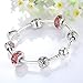 Presentski Sterling Silver Plated Charm Bangles with Heart Pendant for Teens Girls Birthday Gift