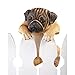 YOUNGFIT Peeking Over The Fence Hand-Painted Pug Statue, Beige