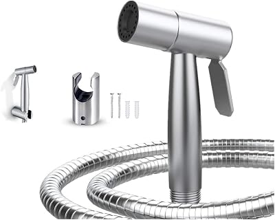 Hairstore Bargain Set Brushed Bidet Sprayer Toilet Holder 1.2m Kit