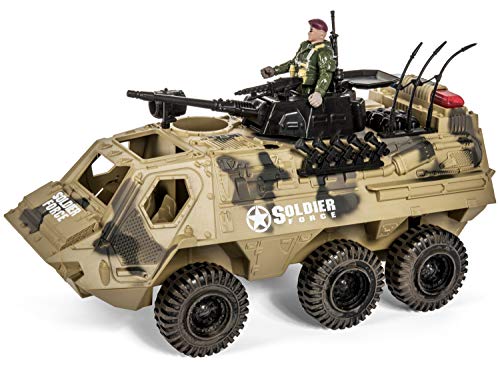 Memtes Military Fighter Army Truck Tank Toy with Mini Army Soldier with Lights and Sound