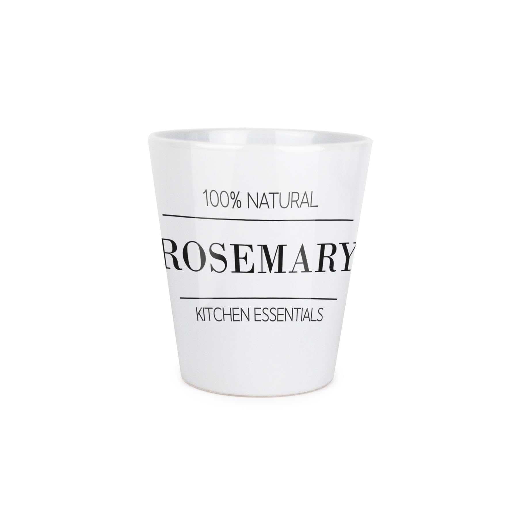 Purely Home Minimalist Rosemary Plant Pot - Cooking Ingredients Small Ceramic Indoor Plant Pot with Drainage Hole - Homeware Gift 9cm Diameter Flower Pot