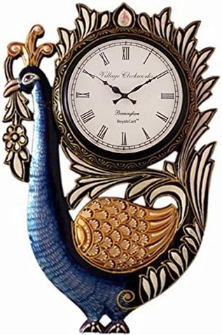 RoyalsCart Peacock Analog Wall Clock (KTWC152, 12 x 18 inches)