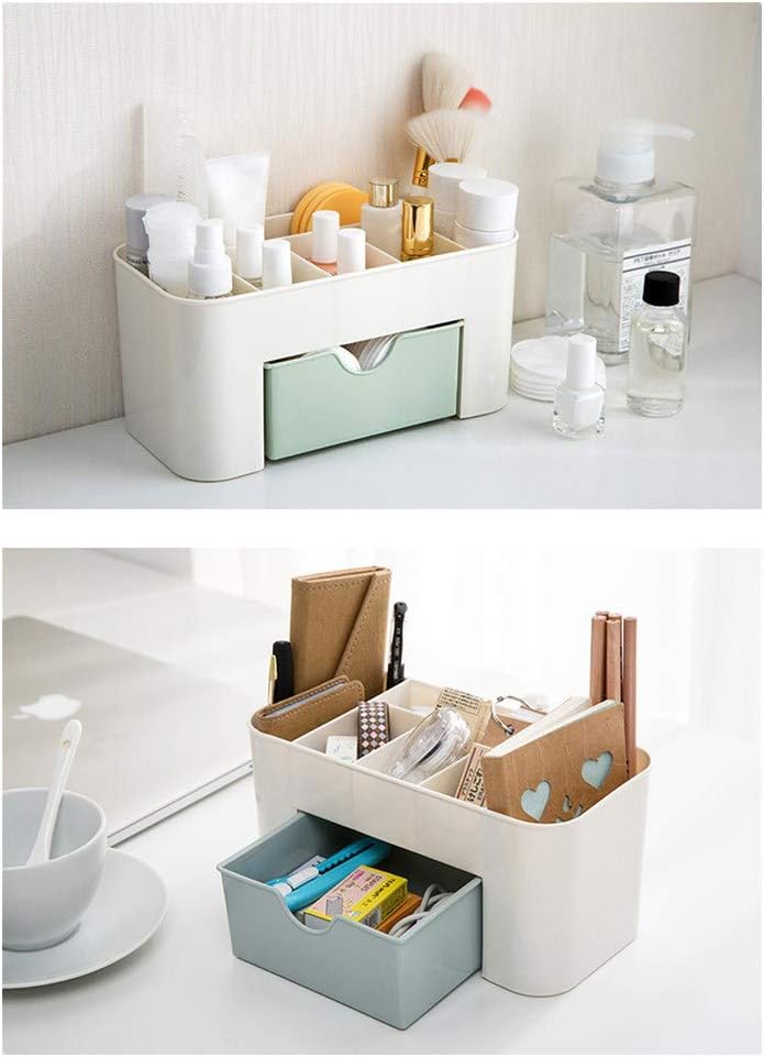 NEEKEY Makeup Organizer Storage Cosmetic Storage - Cosmetics Makeup Storage Drawer Box Fit for Brushes,Palettes,Lipsticks(Blue)