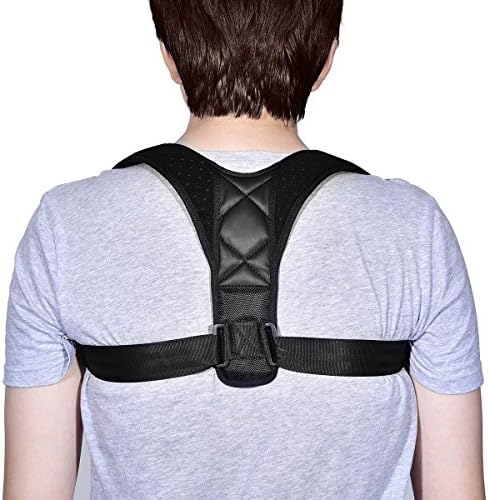 Adjustable Back Posture Corrector BY TIANFEI Comfortable Clavicle Brace for Men &amp; Women Effective Improve Bad Posture Relief Upper Back Pain Hunchback Correction Resistance Band (Black2.0)