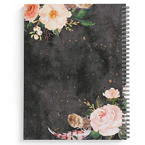 She Will Not Fall Personalized Religious Notebook/Journal, Laminated Soft Cover, 120 College Ruled pages, lay flat wire-o spiral. Size: 8.5" x 11". Made in the USA